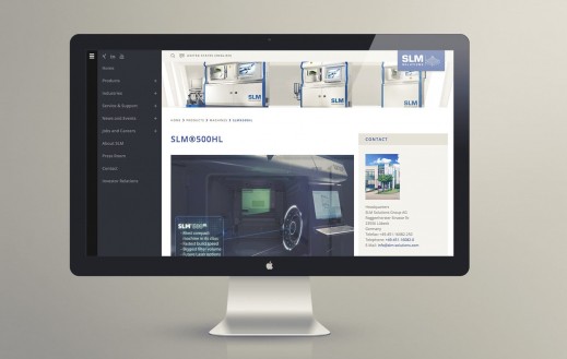 Screenshot der Webseite für unseren Kunden SLM Solutions nach dem Relaunch